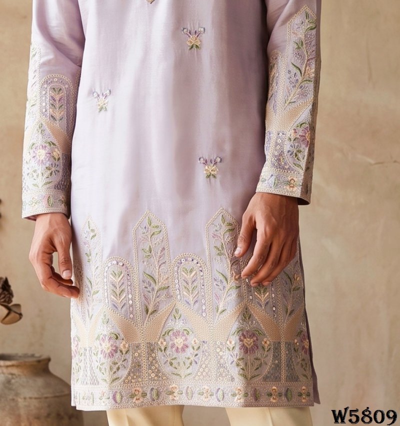 Outluk Wedding Vol 58 Silk Mens Kurta With Pajama 